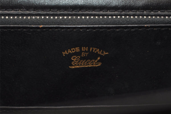 Authentic GUCCI Vintage Hand Bag Purse Leather Black 3201J
