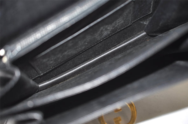 Authentic GUCCI Vintage Hand Bag Purse Leather Black 3201J