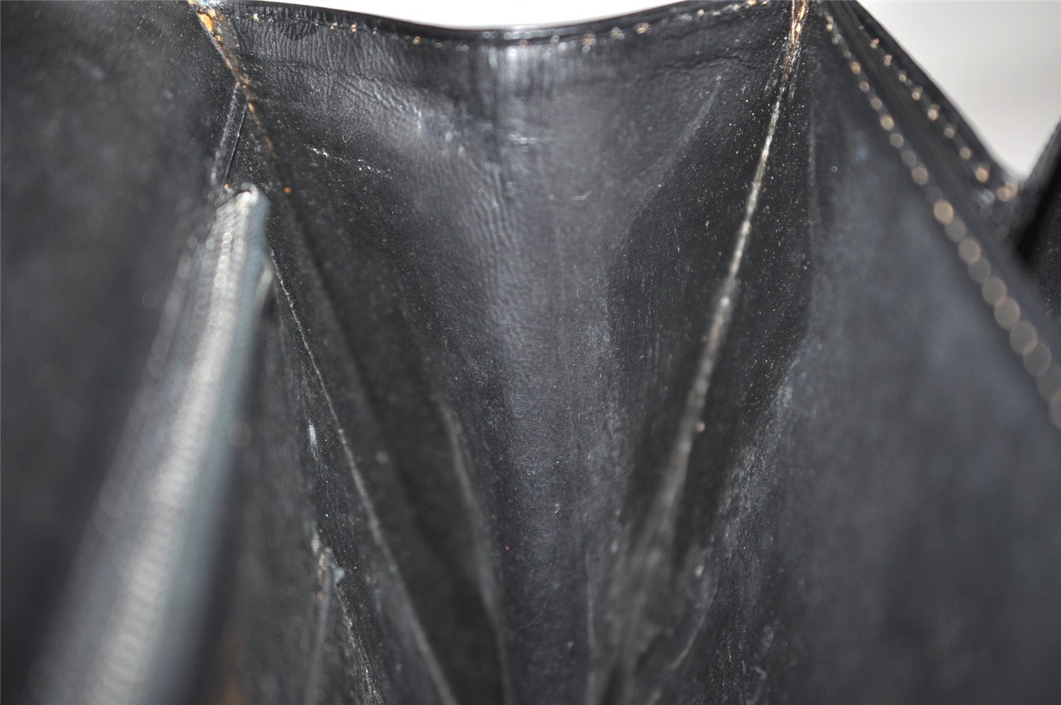 Authentic GUCCI Vintage Hand Bag Purse Leather Black 3201J