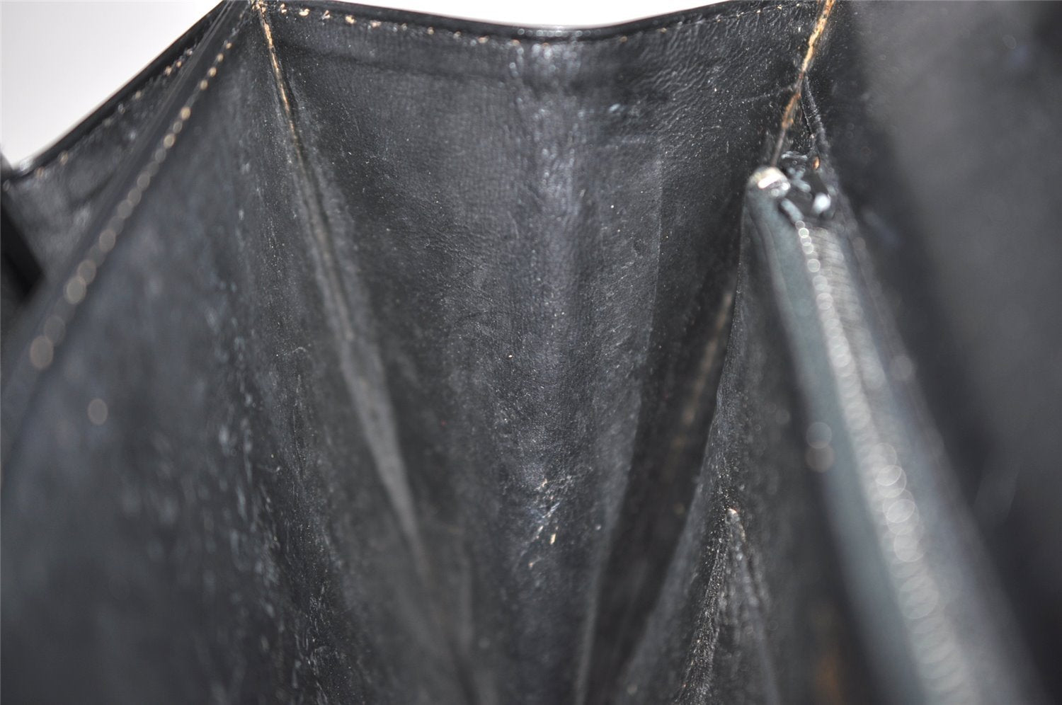 Authentic GUCCI Vintage Hand Bag Purse Leather Black 3201J