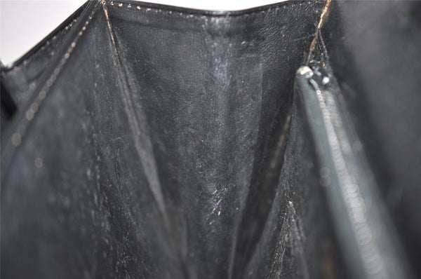 Authentic GUCCI Vintage Hand Bag Purse Leather Black 3201J