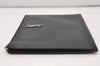 Authentic YVES SAINT LAURENT Clutch Hand Bag Purse Leather ALM453249 Black 3207J