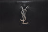 Authentic YVES SAINT LAURENT Clutch Hand Bag Purse Leather ALM453249 Black 3207J