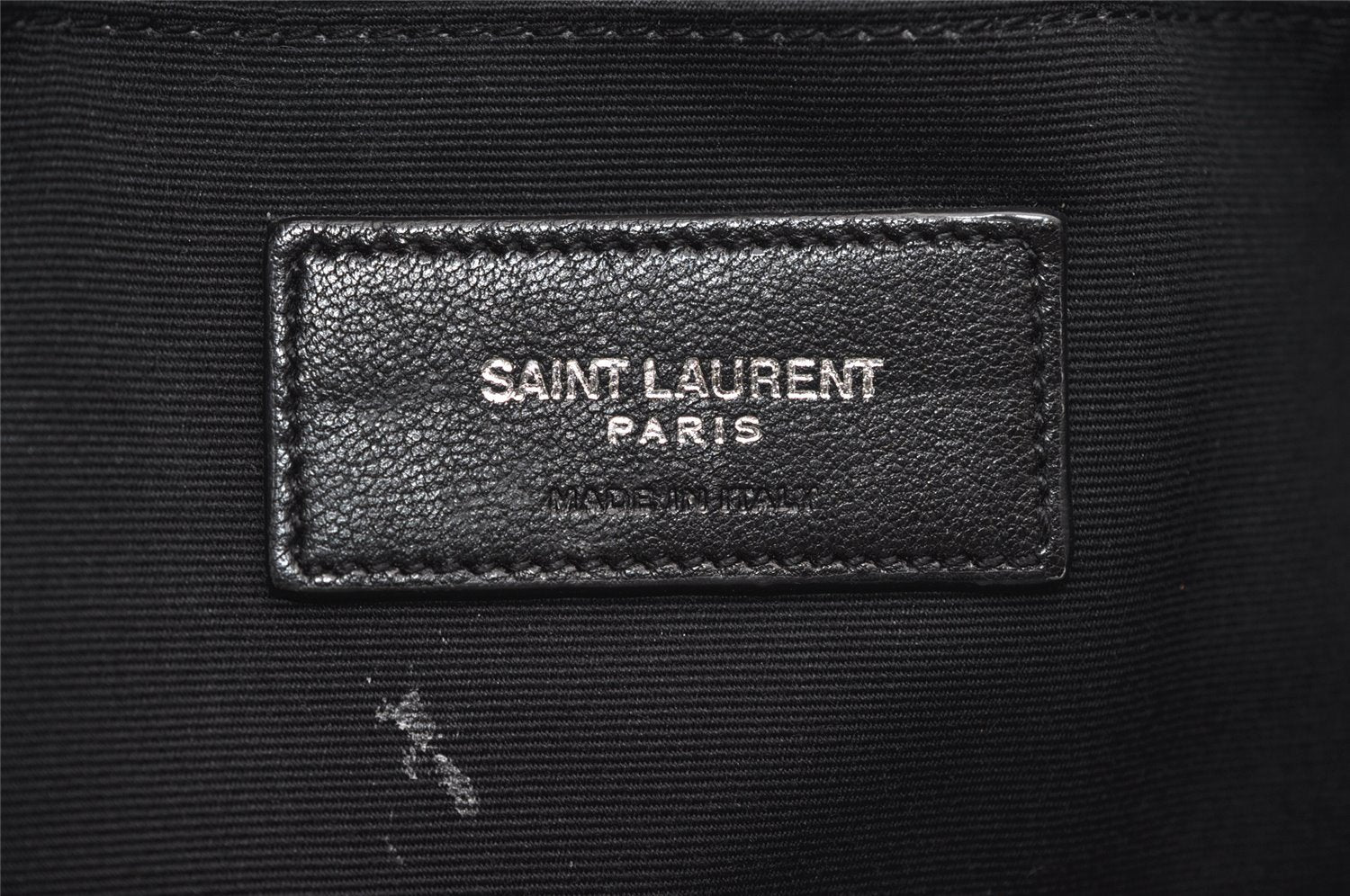 Authentic YVES SAINT LAURENT Clutch Hand Bag Purse Leather ALM453249 Black 3207J