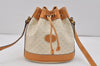 Authentic GUCCI Micro GG PVC Leather Shoulder Drawstring Bag White 3207K