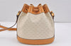 Authentic GUCCI Micro GG PVC Leather Shoulder Drawstring Bag White 3207K