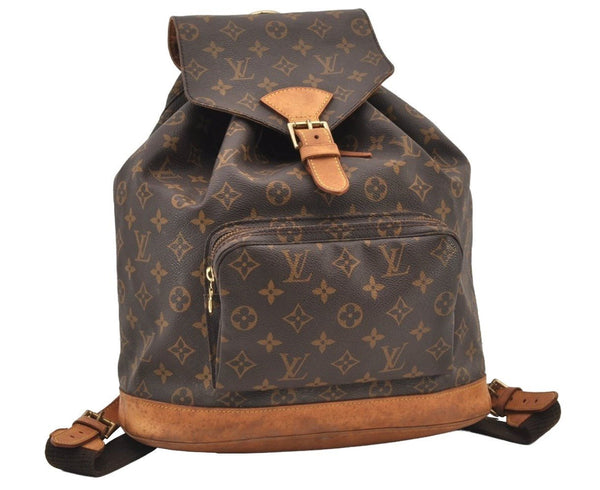 Authentic Louis Vuitton Monogram Montsouris GM Backpack M51135 LV 3208J