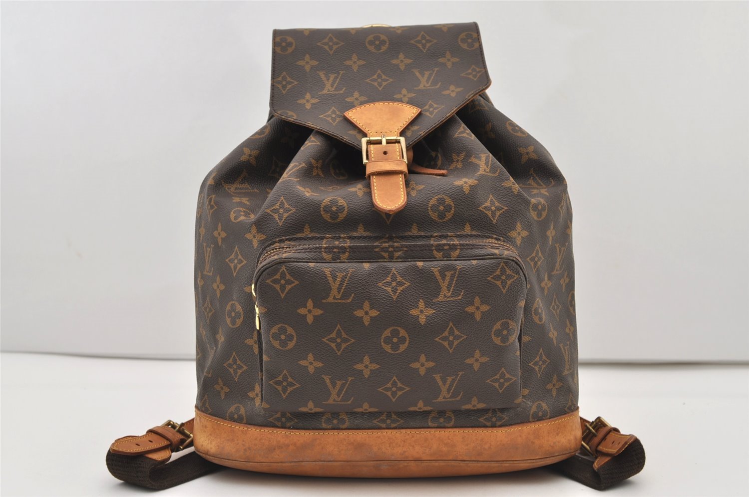 Authentic Louis Vuitton Monogram Montsouris GM Backpack M51135 LV 3208J