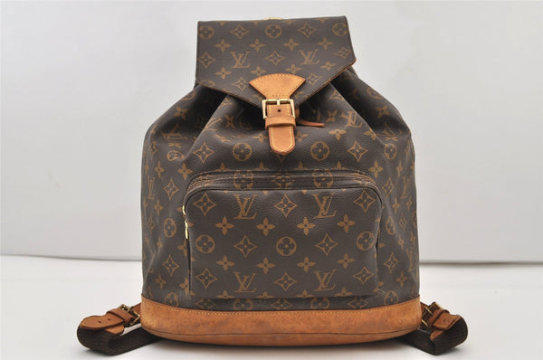 Authentic Louis Vuitton Monogram Montsouris GM Backpack M51135 LV 3208J