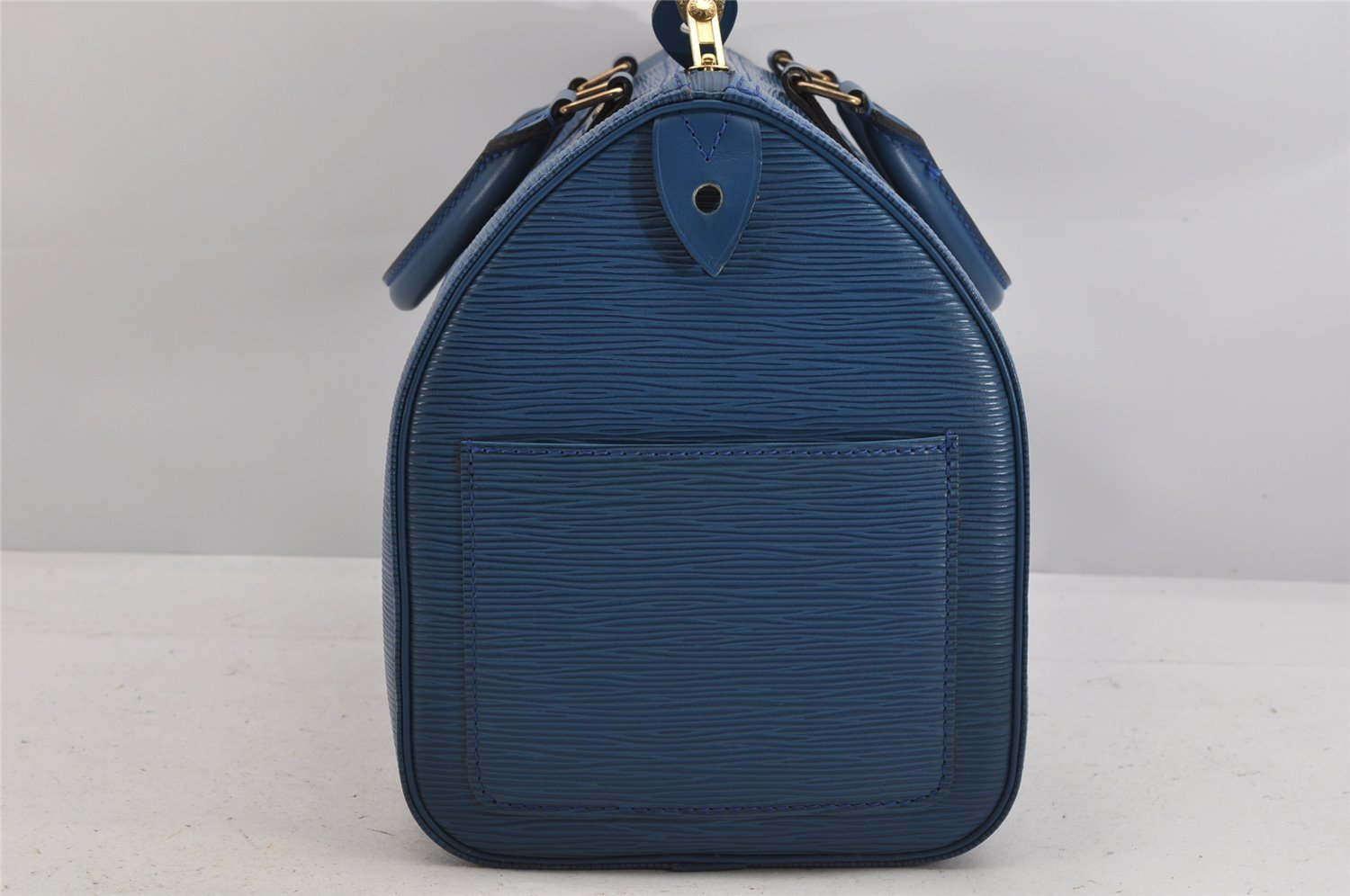 Authentic Louis Vuitton Epi Speedy 30 Hand Boston Bag Blue M43005 LV 3208K