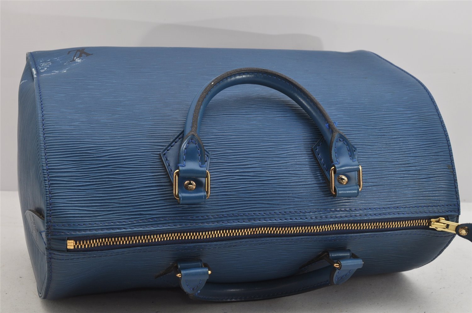 Authentic Louis Vuitton Epi Speedy 30 Hand Boston Bag Blue M43005 LV 3208K