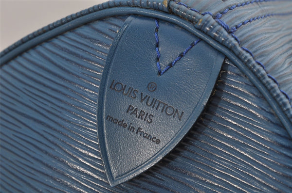 Authentic Louis Vuitton Epi Speedy 30 Hand Boston Bag Blue M43005 LV 3208K