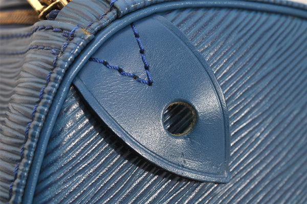 Authentic Louis Vuitton Epi Speedy 30 Hand Boston Bag Blue M43005 LV 3208K