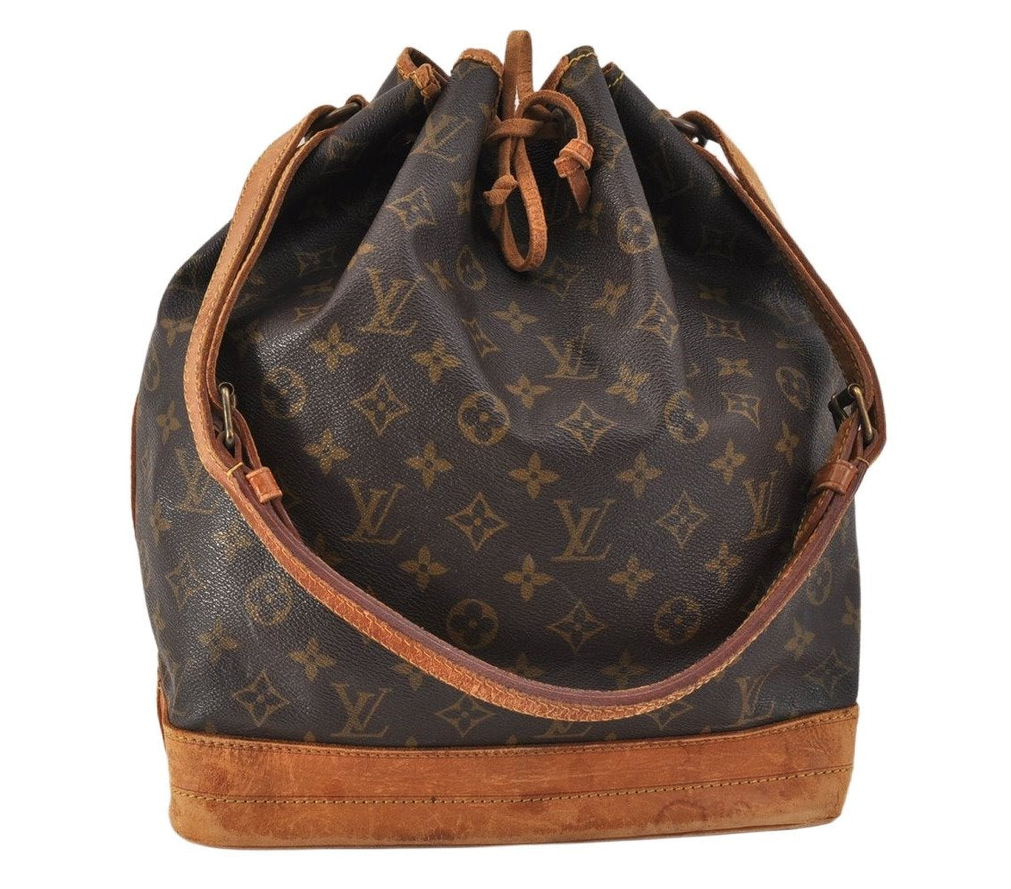 Authentic Louis Vuitton Monogram Noe Shoulder Drawstring Bag M42224 LV 3209K