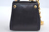 Authentic Salvatore Ferragamo Mini Gancini Bag Charm Leather Navy Blue Box 3211I