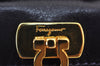 Authentic Salvatore Ferragamo Mini Gancini Bag Charm Leather Navy Blue Box 3211I