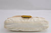 Authentic FENDI Mamma Baguette Shoulder Hand Bag Canvas Leather White 3211J