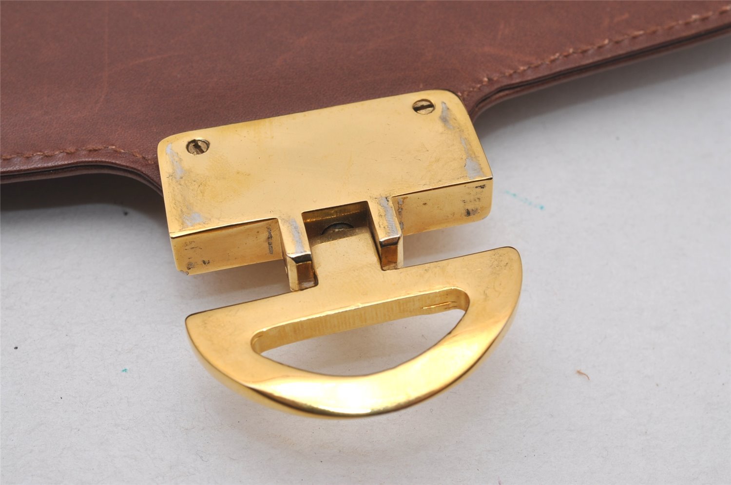 Authentic GUCCI Vintage Shoulder Cross Body Bag Purse Leather Brown 3212I