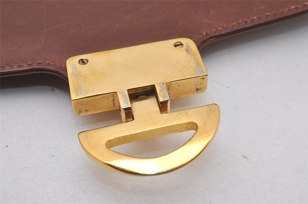 Authentic GUCCI Vintage Shoulder Cross Body Bag Purse Leather Brown 3212I