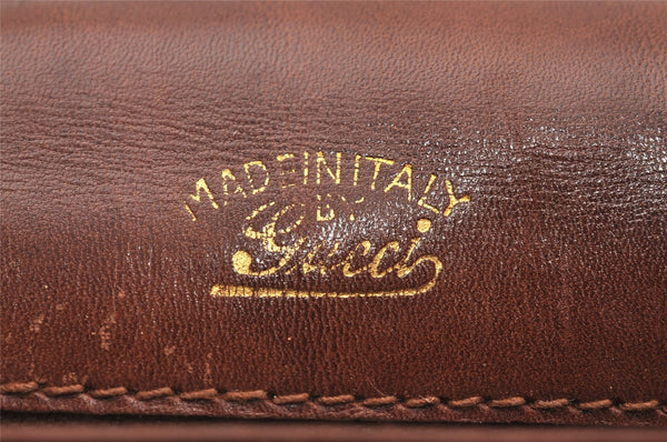 Authentic GUCCI Vintage Shoulder Cross Body Bag Purse Leather Brown 3212I