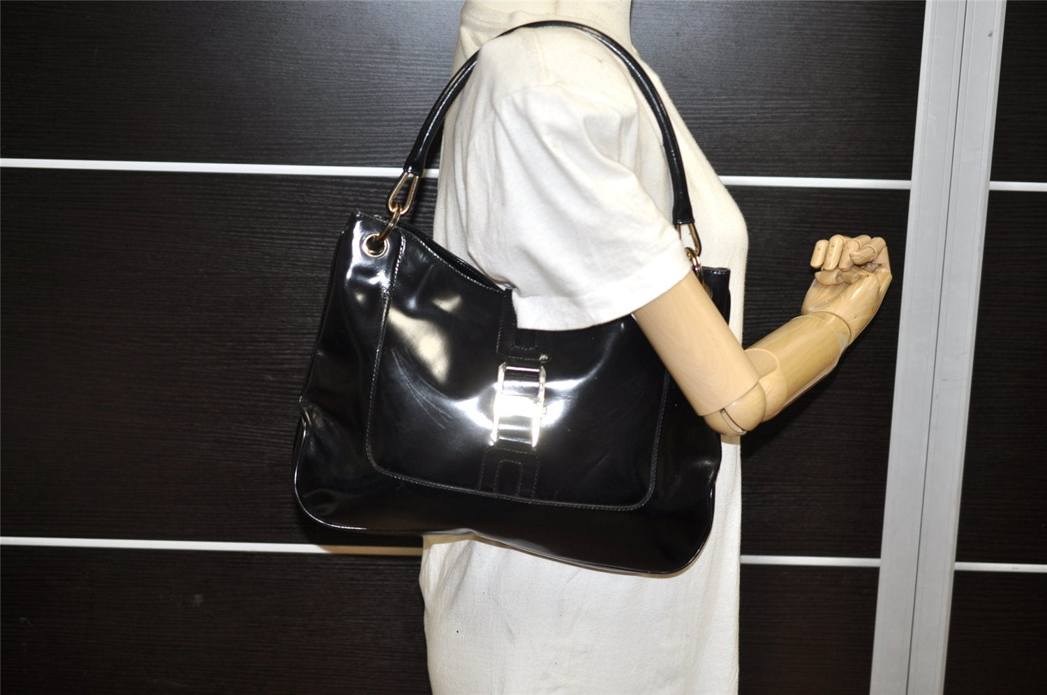Authentic GUCCI Vintage Shoulder Hand Bag Leather 0014149 Black 3212K