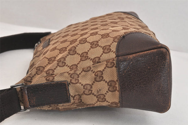 Authentic GUCCI Shoulder Cross Body Bag GG Canvas Leather 114273 Brown 3213K