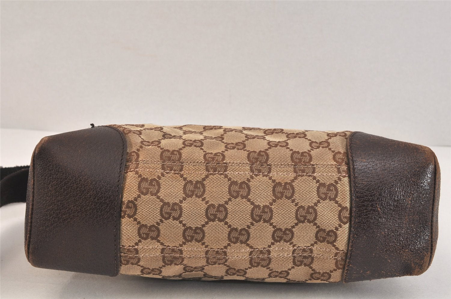Authentic GUCCI Shoulder Cross Body Bag GG Canvas Leather 114273 Brown 3213K