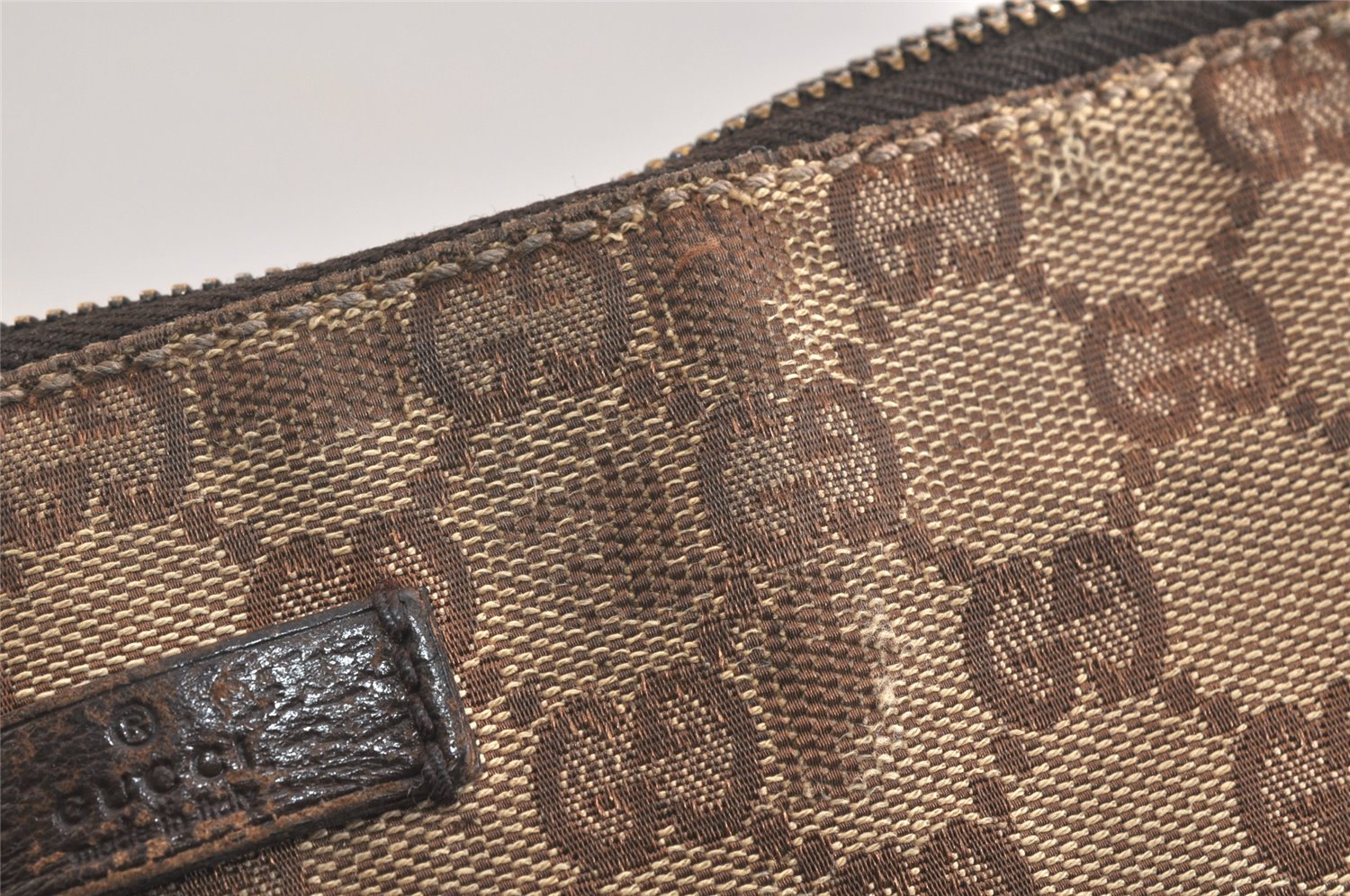 Authentic GUCCI Shoulder Cross Body Bag GG Canvas Leather 114273 Brown 3213K