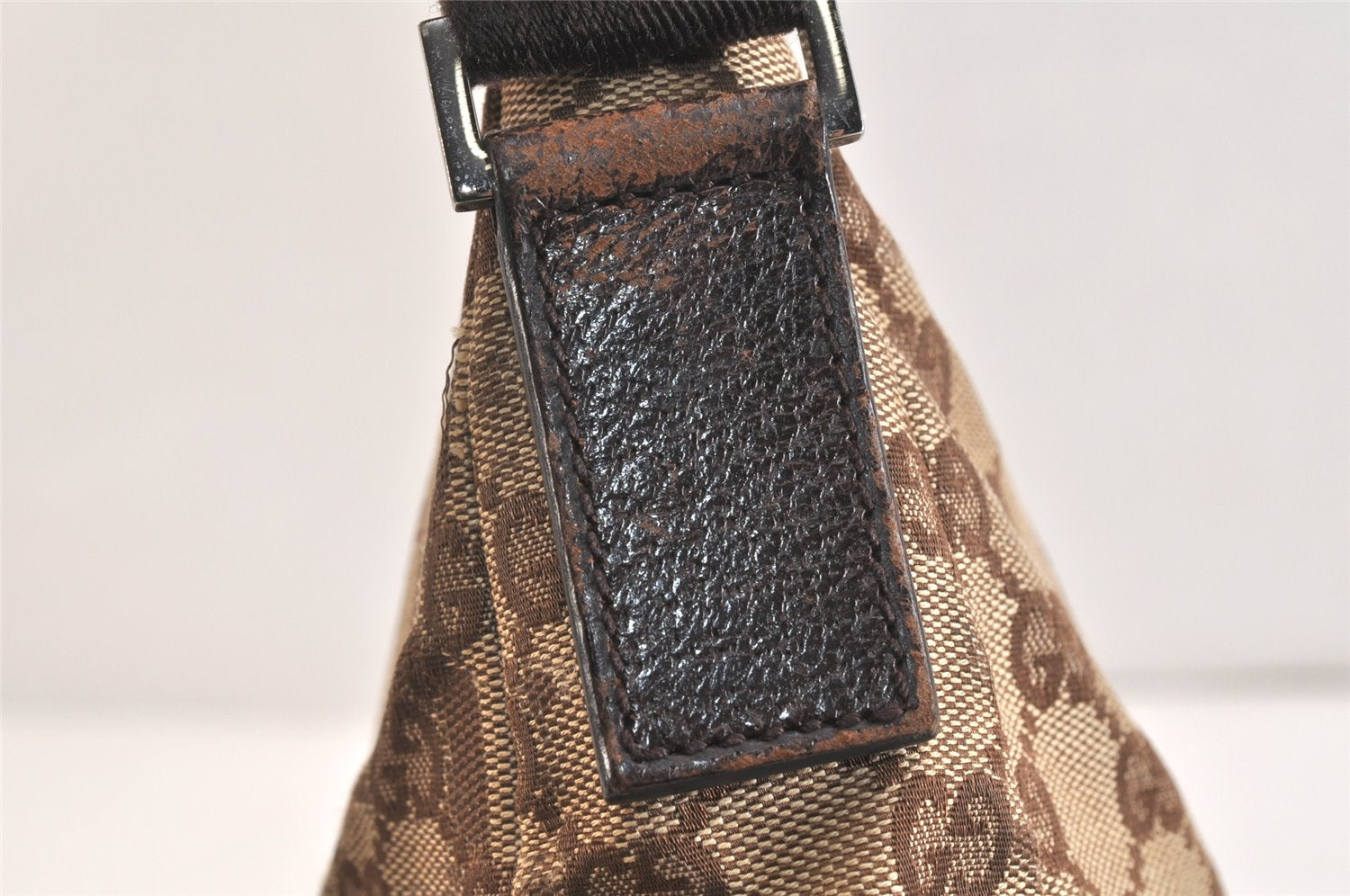 Authentic GUCCI Shoulder Cross Body Bag GG Canvas Leather 114273 Brown 3213K