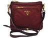 Authentic PRADA Nylon Leather Shoulder Cross Body Bag Red 3215J