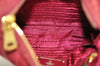 Authentic PRADA Nylon Leather Shoulder Cross Body Bag Red 3215J