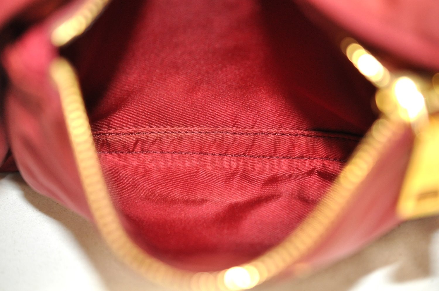 Authentic PRADA Nylon Leather Shoulder Cross Body Bag Red 3215J