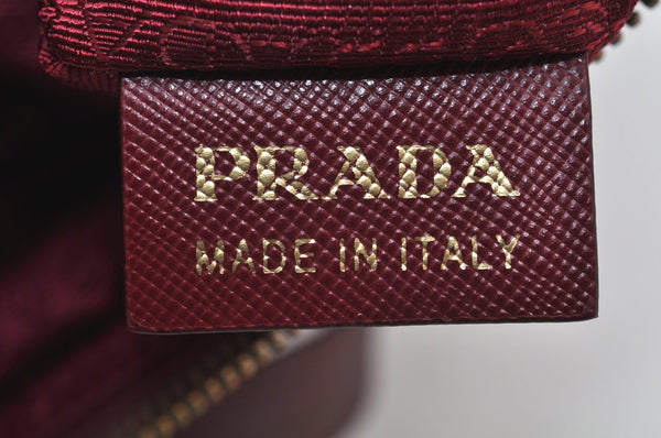 Authentic PRADA Nylon Leather Shoulder Cross Body Bag Red 3215J