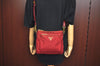 Authentic PRADA Nylon Leather Shoulder Cross Body Bag Red 3215J