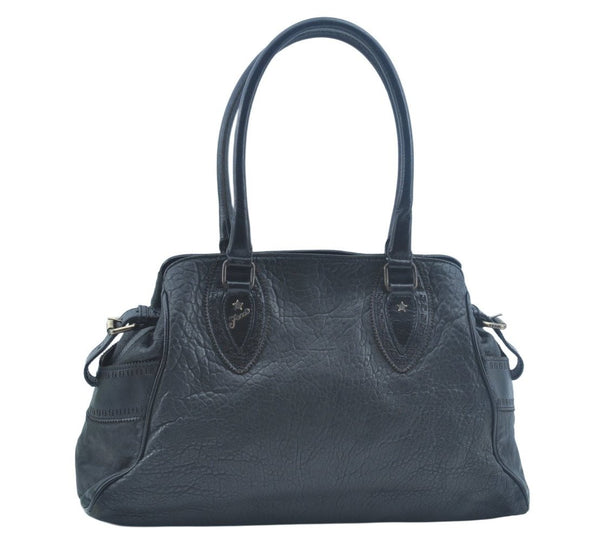 Authentic FENDI Etniko Vintage Shoulder Hand Tote Bag Leather Black 3216I