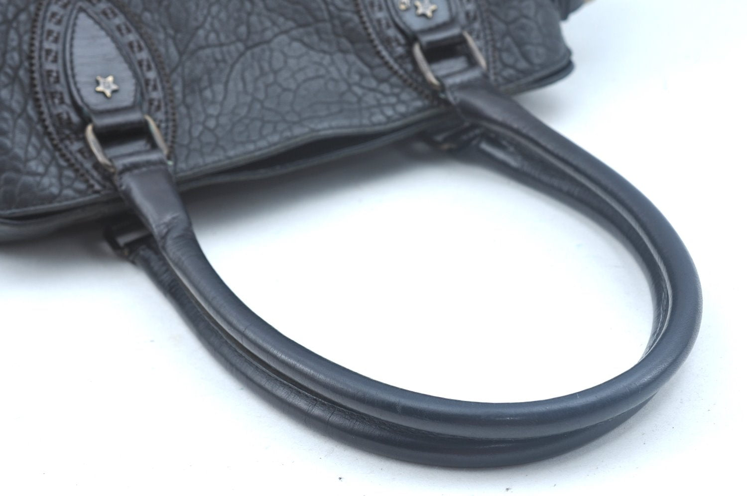 Authentic FENDI Etniko Vintage Shoulder Hand Tote Bag Leather Black 3216I