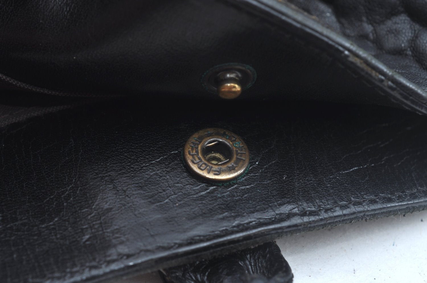 Authentic FENDI Etniko Vintage Shoulder Hand Tote Bag Leather Black 3216I