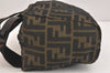 Authentic FENDI Zucca Vintage Hand Bag Purse Nylon Leather Brown Junk 3216K