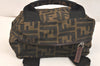 Authentic FENDI Zucca Vintage Hand Bag Purse Nylon Leather Brown Junk 3216K