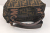 Authentic FENDI Zucca Vintage Hand Bag Purse Nylon Leather Brown Junk 3216K