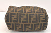 Authentic FENDI Zucca Vintage Hand Bag Purse Nylon Leather Brown Junk 3216K