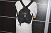 Authentic PRADA Vintage Nylon Tessuto Leather Backpack Purse Black 3217I