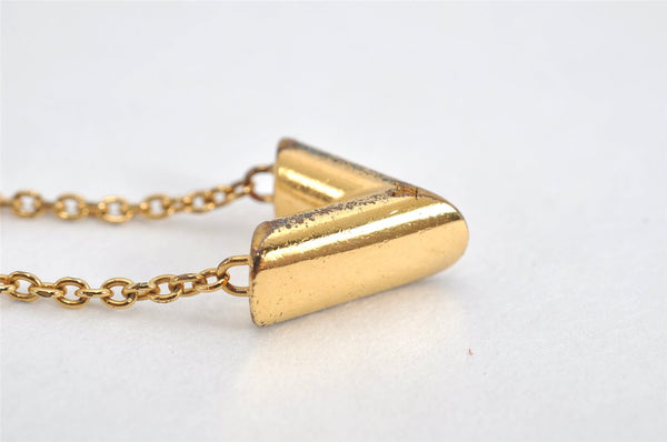 Auth Louis Vuitton Essential V Necklace Pendant Gold Tone M661083 LV 3219K