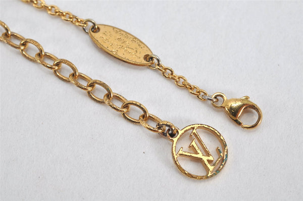 Auth Louis Vuitton Essential V Necklace Pendant Gold Tone M661083 LV 3219K