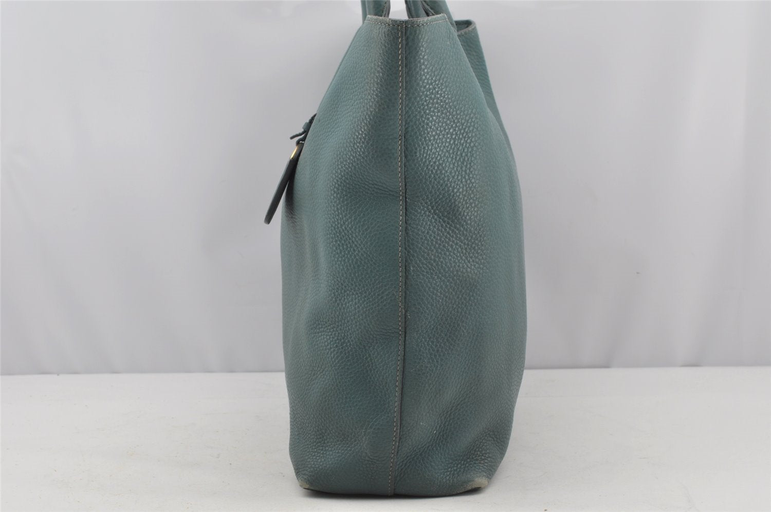 Authentic PRADA Vintage Leather 2Way Shoulder Tote Bag Blue 3221J