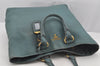 Authentic PRADA Vintage Leather 2Way Shoulder Tote Bag Blue 3221J