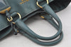 Authentic PRADA Vintage Leather 2Way Shoulder Tote Bag Blue 3221J