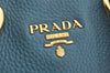 Authentic PRADA Vintage Leather 2Way Shoulder Tote Bag Blue 3221J