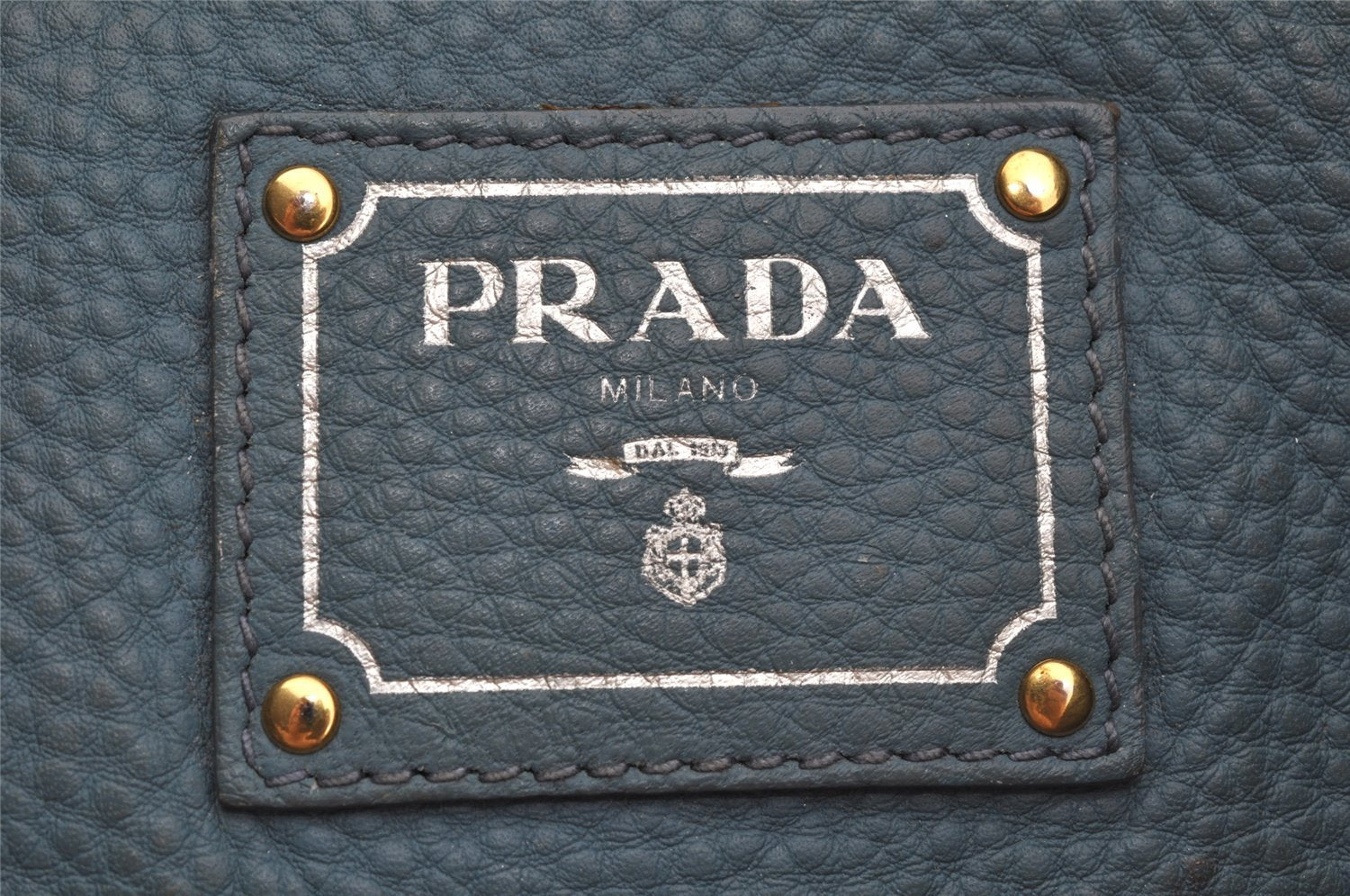 Authentic PRADA Vintage Leather 2Way Shoulder Tote Bag Blue 3221J