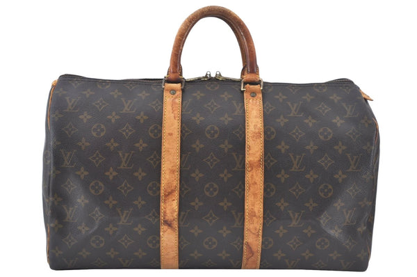 Authentic Louis Vuitton Monogram Keepall 45 Travel Boston Bag M41428 LV 3221K